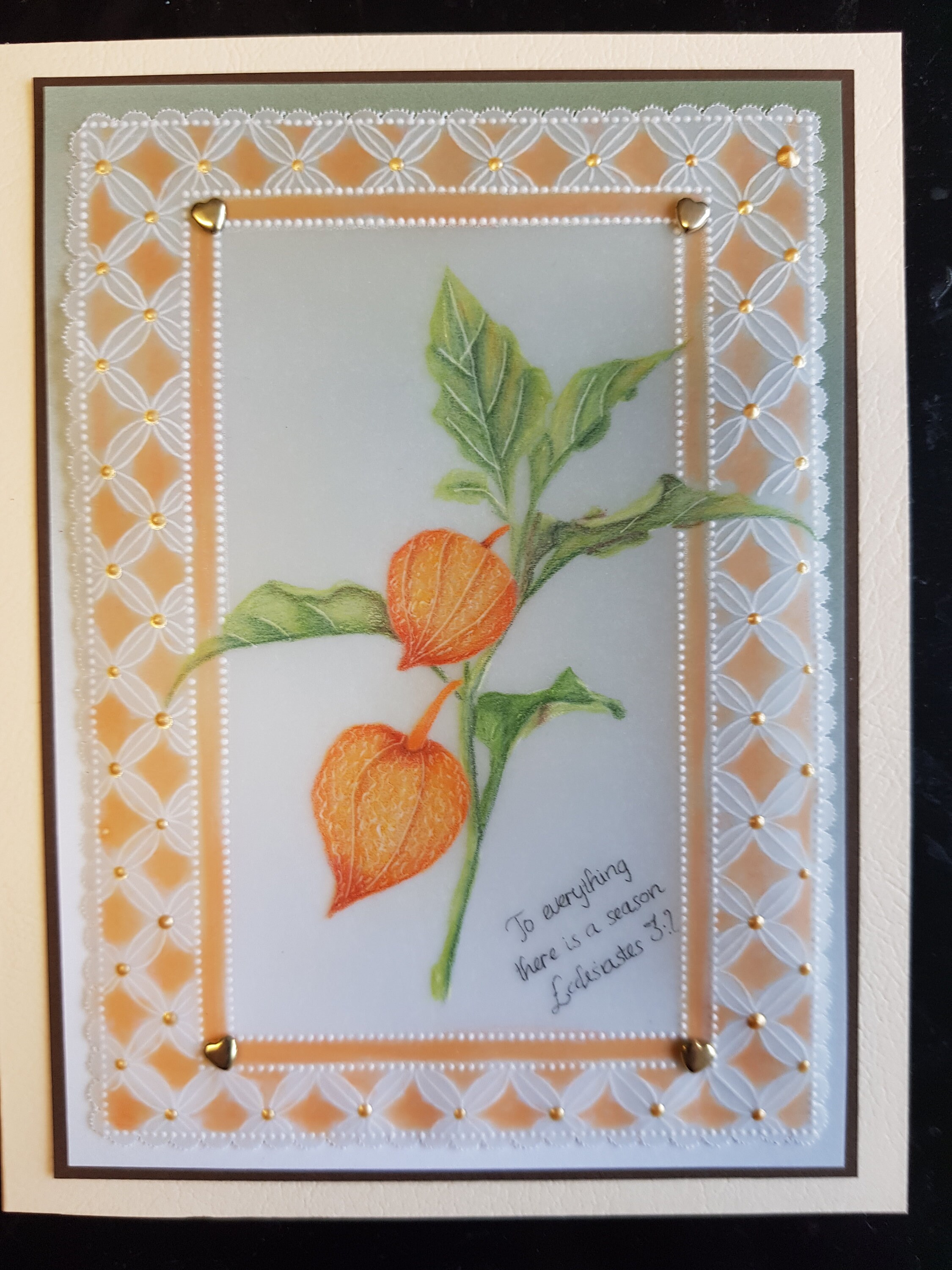 Handmade parchment craft greeting card. Etsy