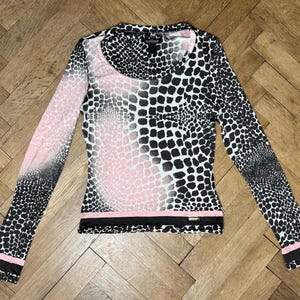 Vintage Roberto Cavalli Animal Print Stretch Top S