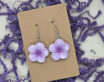 Handmade Plumeria Flower Earrings: Island Vibes Jewelry (1 inch)