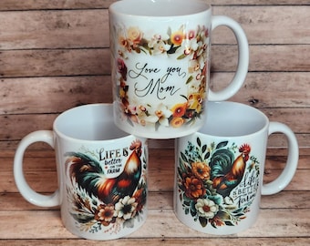Life is Better on the Farm - Chicken Mugs