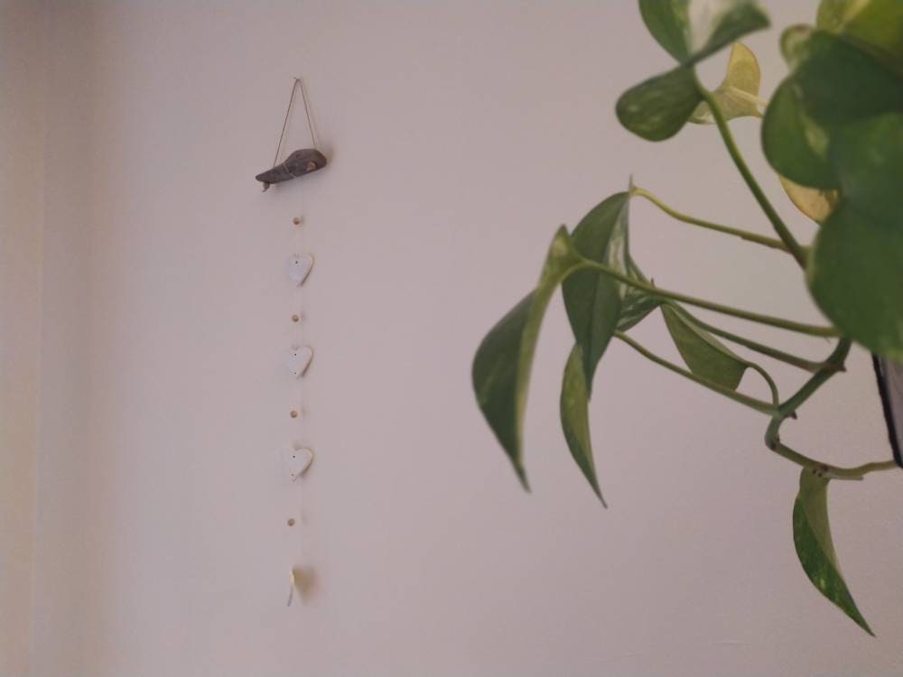 Suspension, Suspension Murale, Bijou Mural, Décoration Pendentif, Pendentif Bois Flotté, Céramique, 