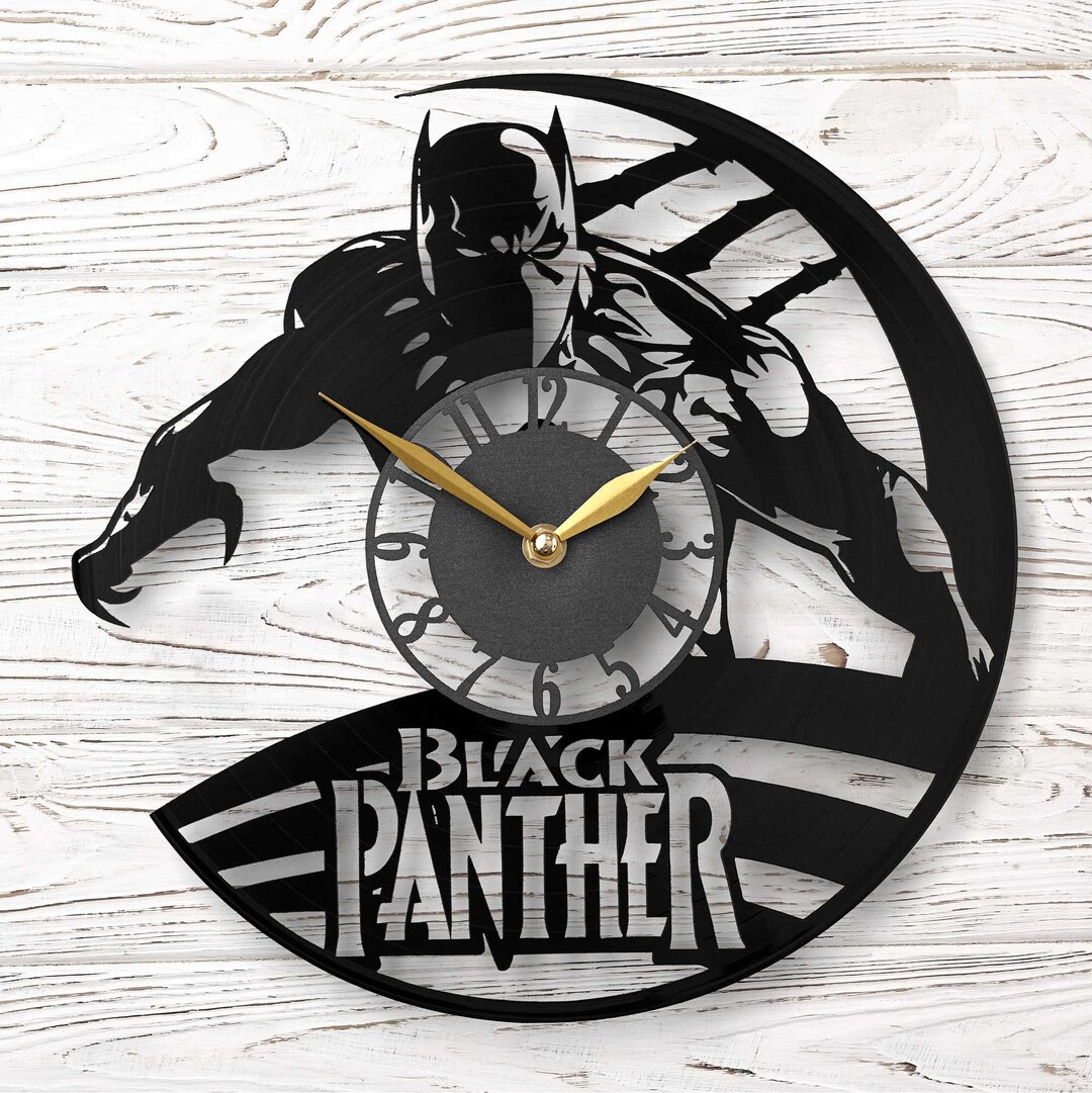 Black Panther Wall Clock Etsy