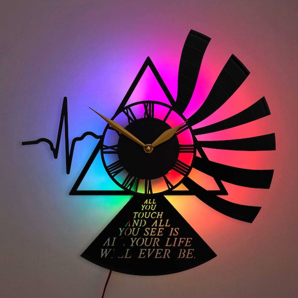 Reloj Pink Floyd, Regalo Pink Floyd, Reloj de pared Pink Floyd