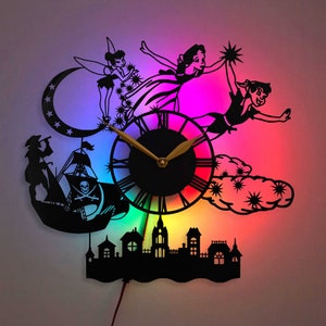 Peter Pan Decor, Peter Pan Gifts, Peter Pan Clock, Peter Pan Home Decor