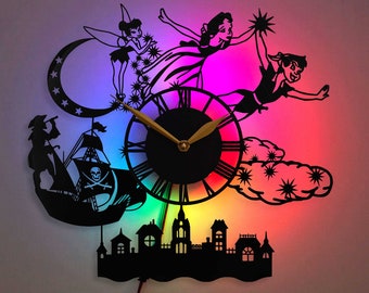 Peter Pan Decor, Peter Pan Gifts, Peter Pan Clock, Peter Pan Home Decor