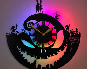 Horloge Jack Skellington, horloge L'Étrange Noël de nos contemporains, cadeaux L'Étrange Noël de nos contemporains, décoration L'Étrange Noël de chacun