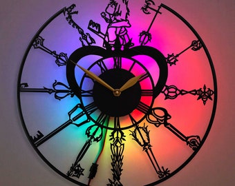 Kingdom Hearts Clock, Kingdom Hearts Merchandise, Kingdom Hearts Gifts, Kingdom Hearts Wall Clock, Kingdom of Hearts Room Decor