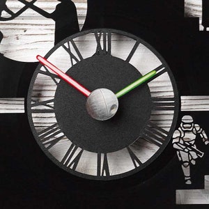 Orologio di Star Wars, Regalo di Star Wars per uomini, Regali di Star Wars per uomini, Regali per lui, Regalo uomo, Arte della parete di Star Wars, Festa del papà di Star Wars immagine 5