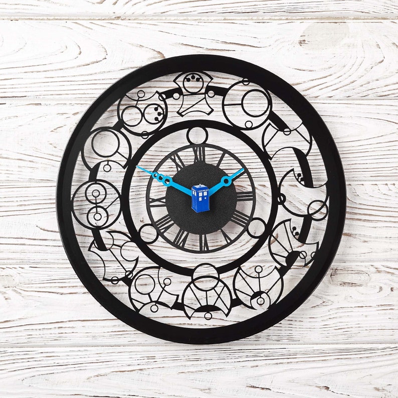 Dr Who Clock, Doctor Who Clock, Doctor Who Gifts, Doctor Who Decor, Gallifreyan Clock image 3