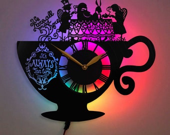 Alice in Wonderland Clock, Alice in Wonderland Gifts, Alice in Wonderland Wall Clock, Alice Clock