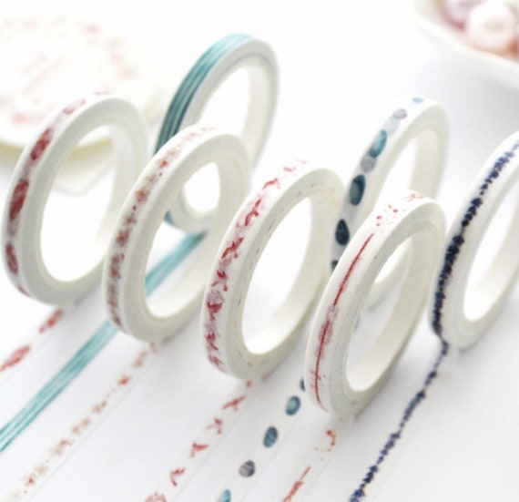 Slim Birds Washi Tape, Skinny Bullet Journal Decorative Tape