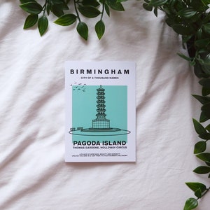 Pagode Island A6 Postkarte | Birmingham Designs | Stadt der Tausend Namen Kollektion