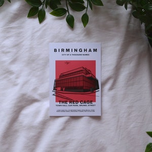 The Red Cage A6 Postkarte | Birmingham Designs | Stadt der Tausend Namen Kollektion