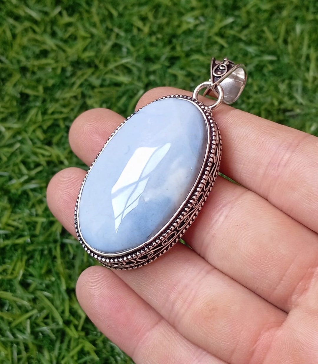 Acquista Bellissimo Ciondolo Vintage Con Gioielli Fatti A Mano In Argento Sterling 925 Con Pietra Di Luna Arcobaleno In Italia A Partire Da 14 - Foto 9