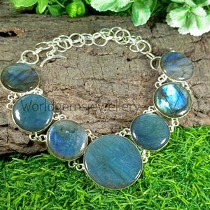 Labradorite Silver Necklace 925 Sterling Silver Labradorite Necklace Engagement Gift Anniversary Gift Birthday Gift Silver Necklace