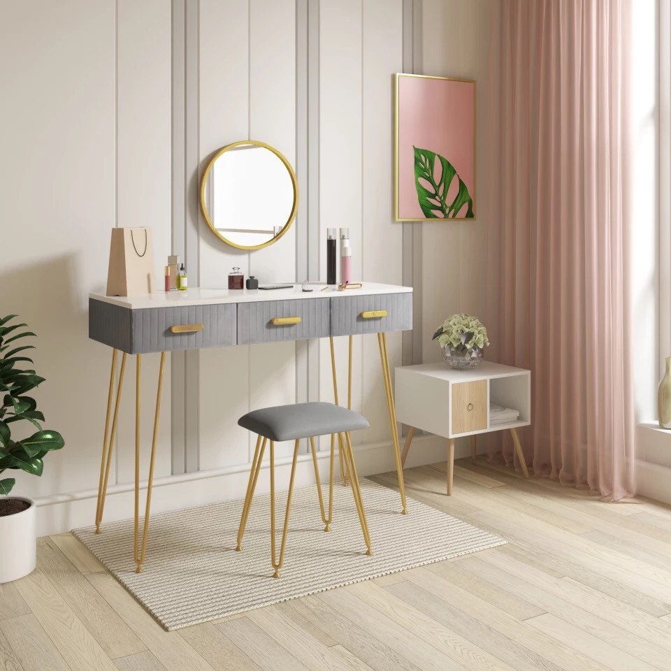 coiffeuse Rose Gris coiffeuse