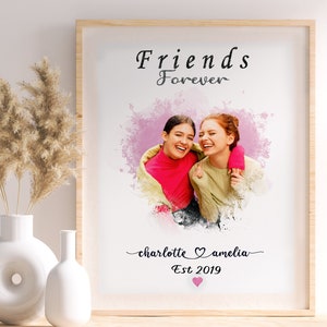 Best friend gift personalized, Best friend birthday gifts for her, Friendship gift, gift for bestie, Custom bff poster, Friends forever