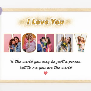 Mom Photo Collage, Regalo para mamá, Cartas de mamá, Collage de fotos de mamá, Regalo de cumpleaños de mamá, Regalo del Día de la Madre, Regalo personalizado para mamá