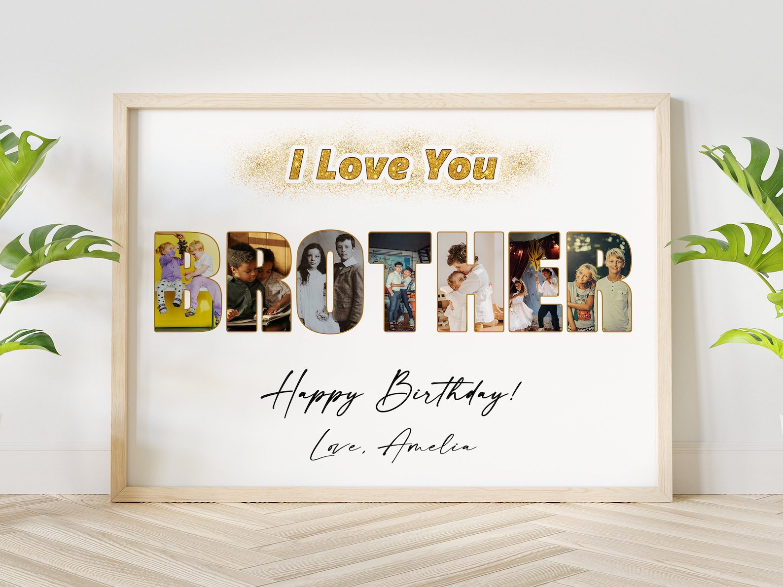 Brother Gift Photo Collage Frame, Big Brother Multi Photo Frame Collage ...