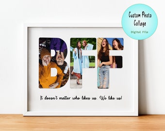 Best Friend Photo Collage. Best Friend Gift. Best Fiends Forever Gift. Best Friends Photo Collage. BFF Collage.Custom Gift.Digital File Only