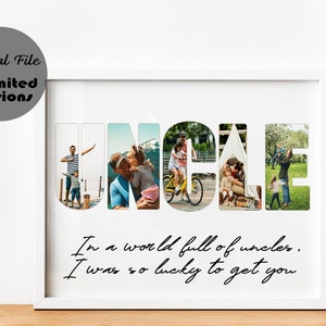 Uncle photo collage, Digital photo collage, Personalized uncle gift, Uncle birthday gift, Custom photo collage, Personalised collage print,