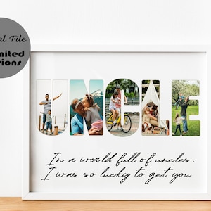 Uncle photo collage, Digital photo collage, Personalized uncle gift, Uncle birthday gift, Custom photo collage, Personalised collage print,