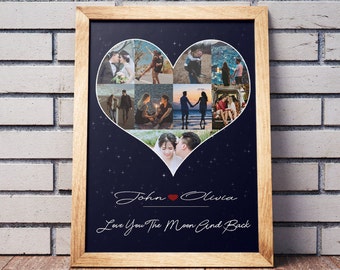 Heart photo collage, Custom photo collage, Wedding Photo Collage, Wedding Anniversary Gift, Personalized Wedding Photo, Photo Collage Heart