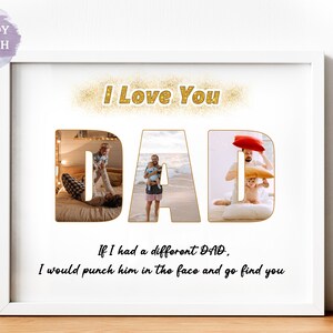 Papa Fotocollage, Geschenk für Stiefkind, Foto geschenk für Papa, Stiefkind Geschenk, Papa Geburtstag Collage, druckbares Papa Geschenk, personalisiertes Geschenk