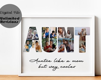 Aunt photo collage, Custom photo print, Gift for Aunt, Auntie custom gift, Custom photo collage, Personalised printables, Aunt birthday gift