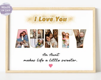 Aunt collage Gift, Custom Photo Collage, Aunt Photo Collage, Personalized aunt, Tia Photo Collage, Auntie Birthday Gift, Custom Aunt Gift