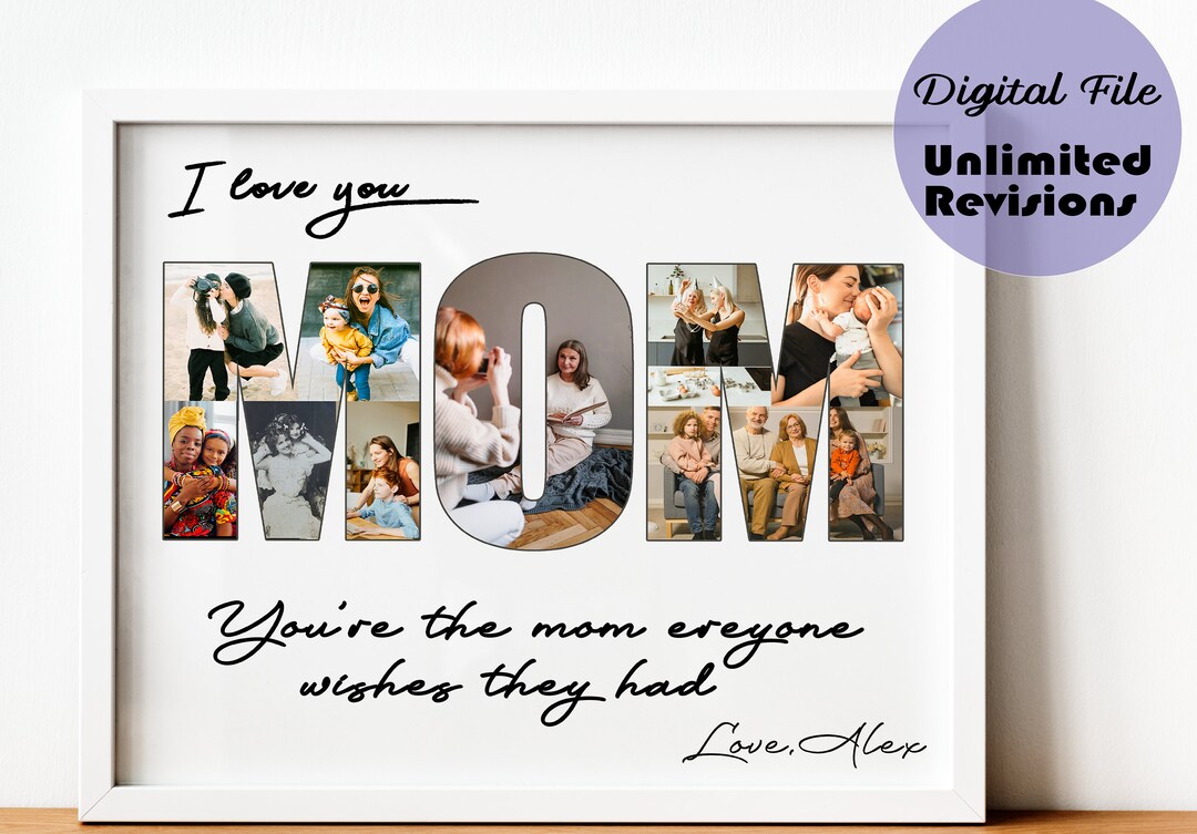 Mom Photo Collage, Custom Mother's Day Gift, Photo Mom Gift, Digital