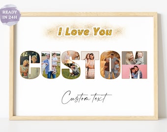 Collage de fotos personalizado, Collage de imágenes con palabras, Collage de fotos de regalo, Collage personalizado, Collage de imágenes, Foto personalizada, Retrato personalizado