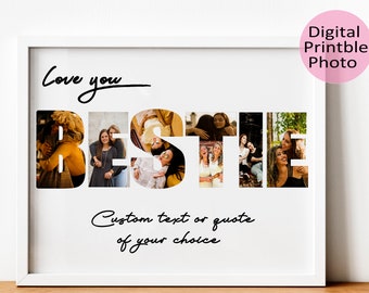 Bestie Personalized Digital Collage, Gift for Best Friend, Photo BFF gift, Bestie Custom Photo Collage