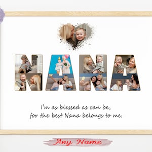 Custom Nana Gift, Personalised Great Nana photo Print, Special Grandparent gift, Custom Photo Print, Grandma photo frame, Nana Name print