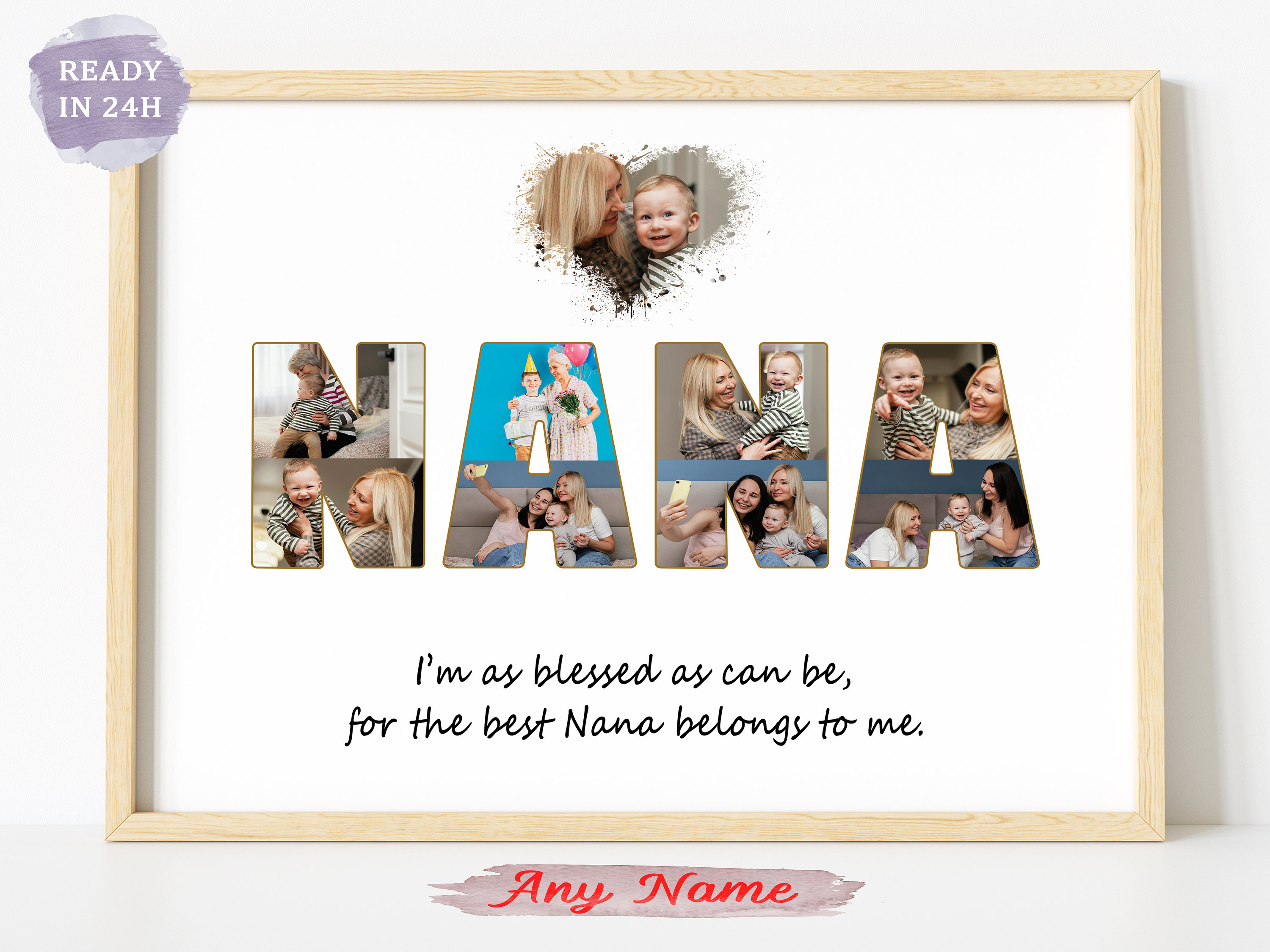 Custom Nana Gift Personalised Great Nana Photo Print Special Etsy