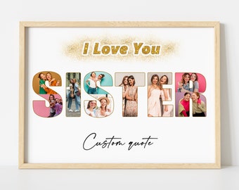 Sister photo Gift, Custom sister collage, personalized sister photo, Soul sisters photo gift, Custom sister portrait, custom photo collage