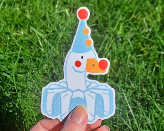 Clowncore Silly Goose Matte Vinyl Sticker