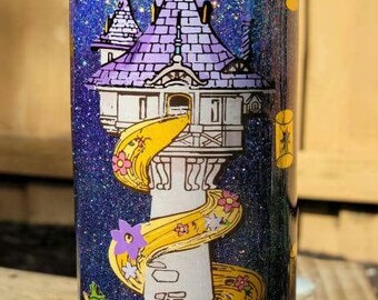 Purple Princess Glitter Stainless Steel Tumbler