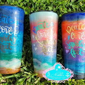 Ready to Ship 30oz Beachy Stainless Steel Tumblers