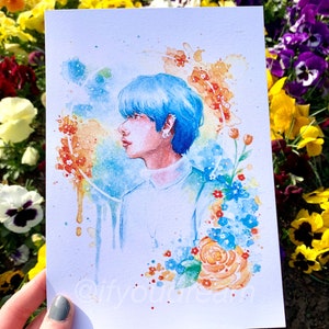 Yeonjun Watercolour Flower A5 Art Print