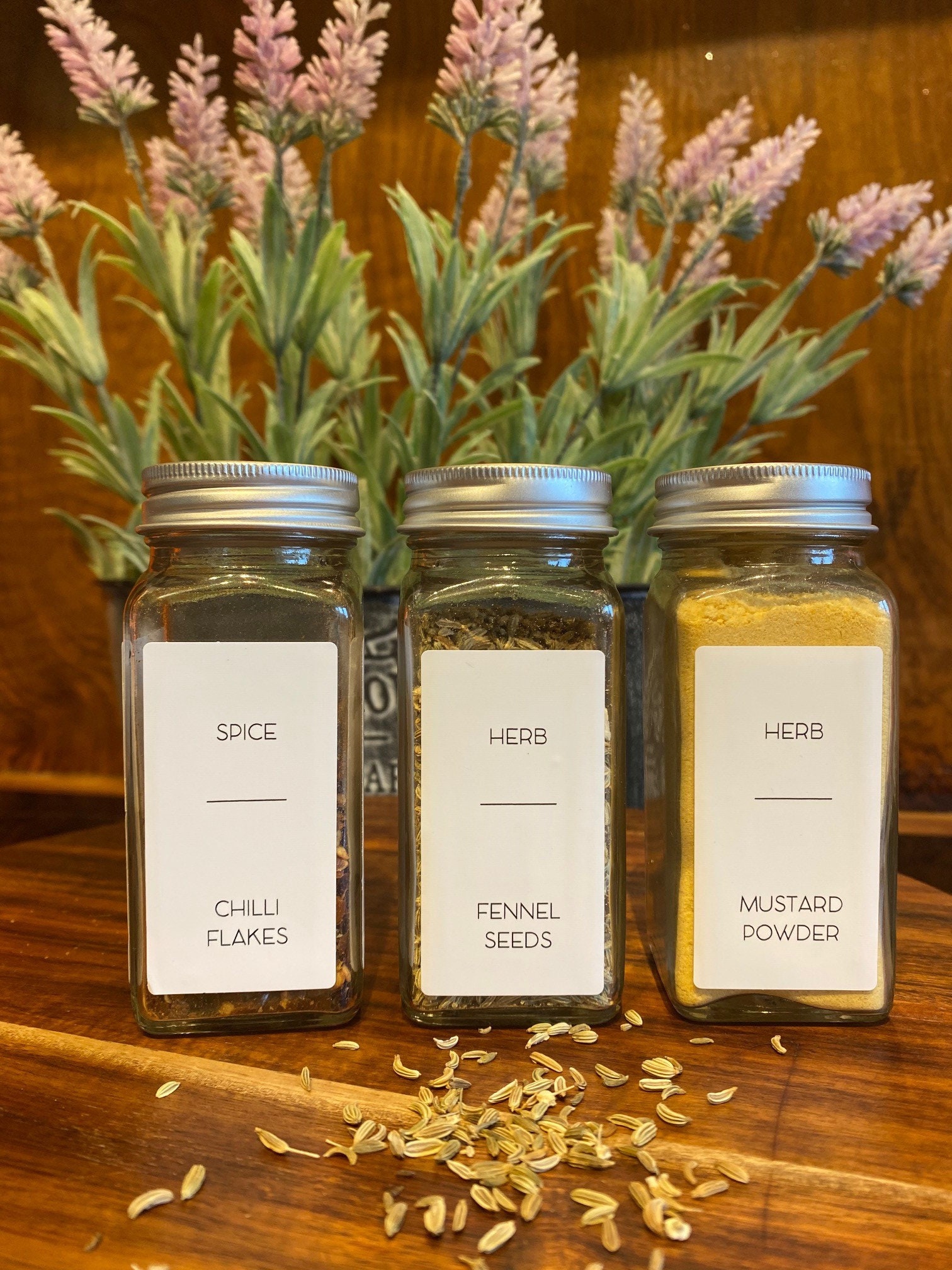 48 x Spice Jar Labels Waterproof Minimalist & Customisable Etsy
