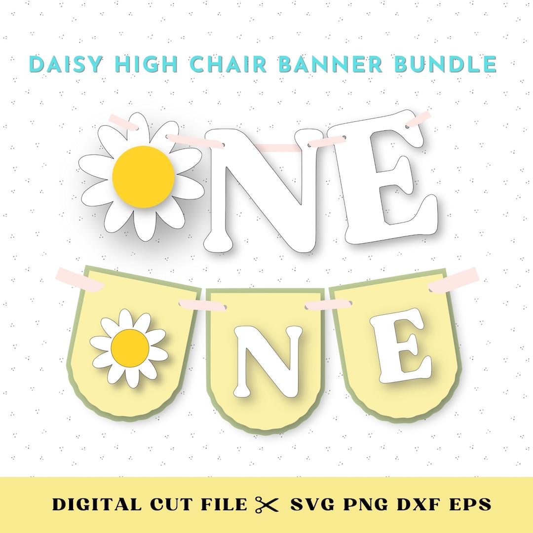 Daisy 3D High Chair Banner, Baby First Birthday Banner, Groovy One ...