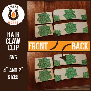 Succulent Hair Claw Clip Laser File - Spring Hair Clip Laser File - Glowforge Hair Clip SVG