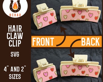 Valentinstag Herzen Haarspange Clip Laserdatei - Liebe Haarclip Laserdatei - Glowforge Haarspange SVG