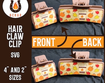 Herbst Kürbis Spice Haarspange Clip Laserdatei - Herbst Haarspange Laserdatei - Glowforge Haarspange SVG