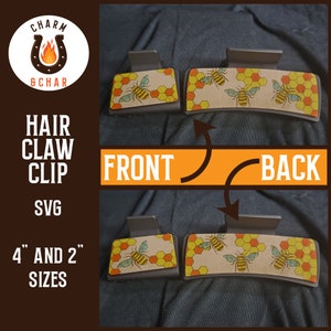 Bees and Honeycomb Hair Claw Clip Laser File - Spring Hair Clip Laser File - Glowforge Hair Clip SVG