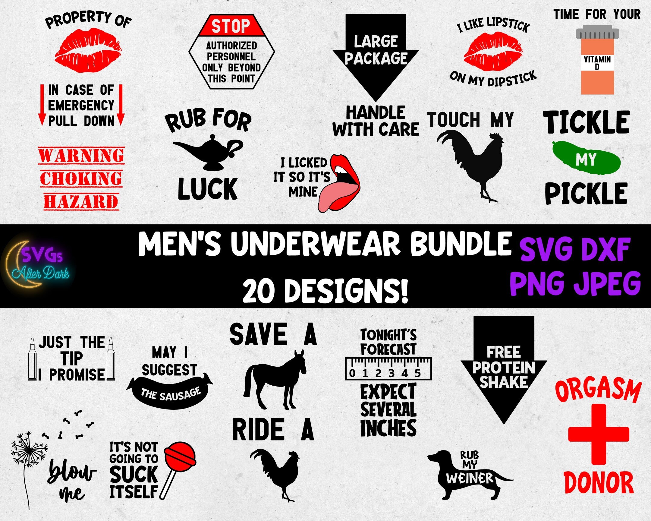 NSFW SVG Men's Underwear Mega SVG Bundle Naughty Etsy Canada