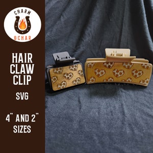 Soccer Hearts Hair Claw Clip Laser File - Sports Hair Clip Laser File - Glowforge Hair Clip SVG
