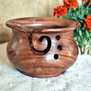 Handmade Rosewood Yarn Bowl: Knitting & Crochet Storage