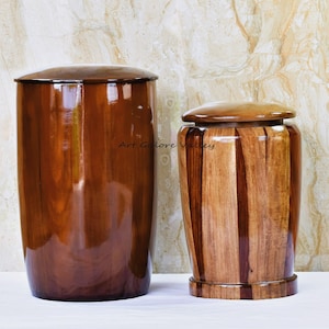 Cremation Urns for Ashes Adult | Decorative Urns Wooden Urns for Ashes Funeral Urns for Ashes Adult Female / Male - Large Ashes Keeper Jar